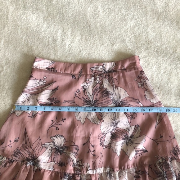 Toby Heart Ginger floral printed ruffle hem chiffon skirt - Picture 5 of 12